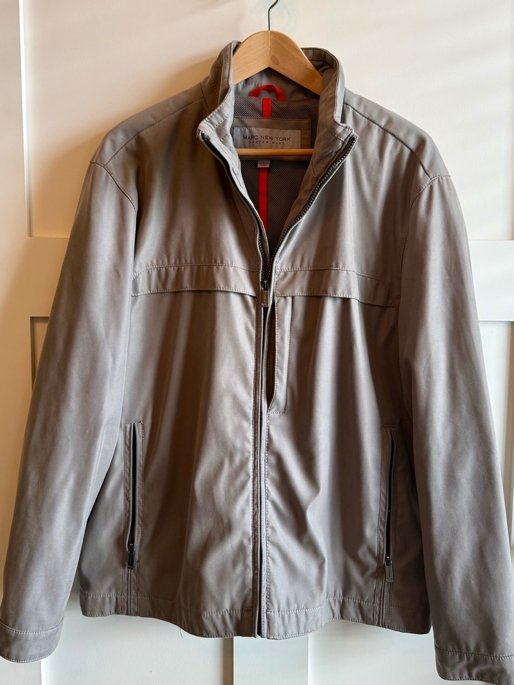 Marc New York Men’s Light Gray Zip-Front Shirt Jacket